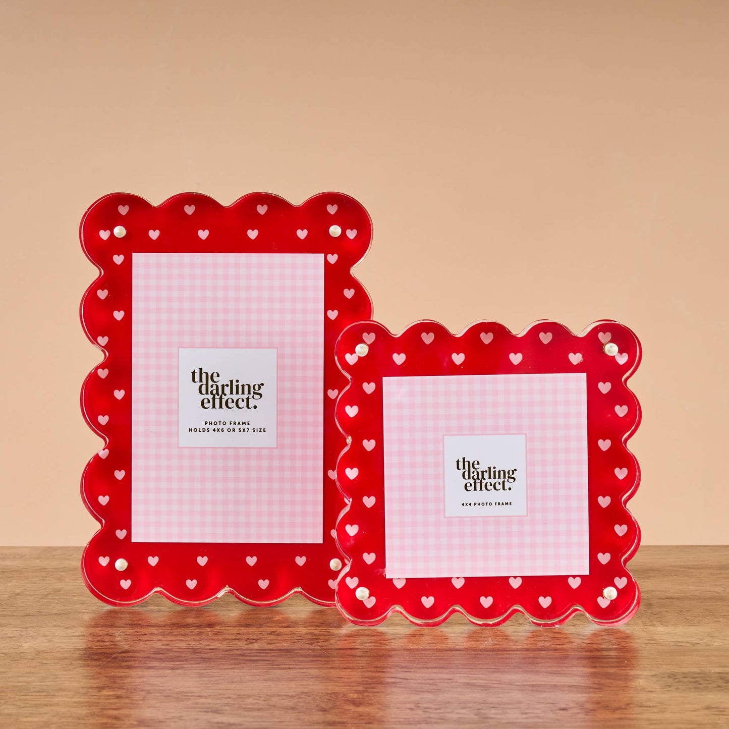 Square Scalloped Acrylic Frame-Tiny Hearts