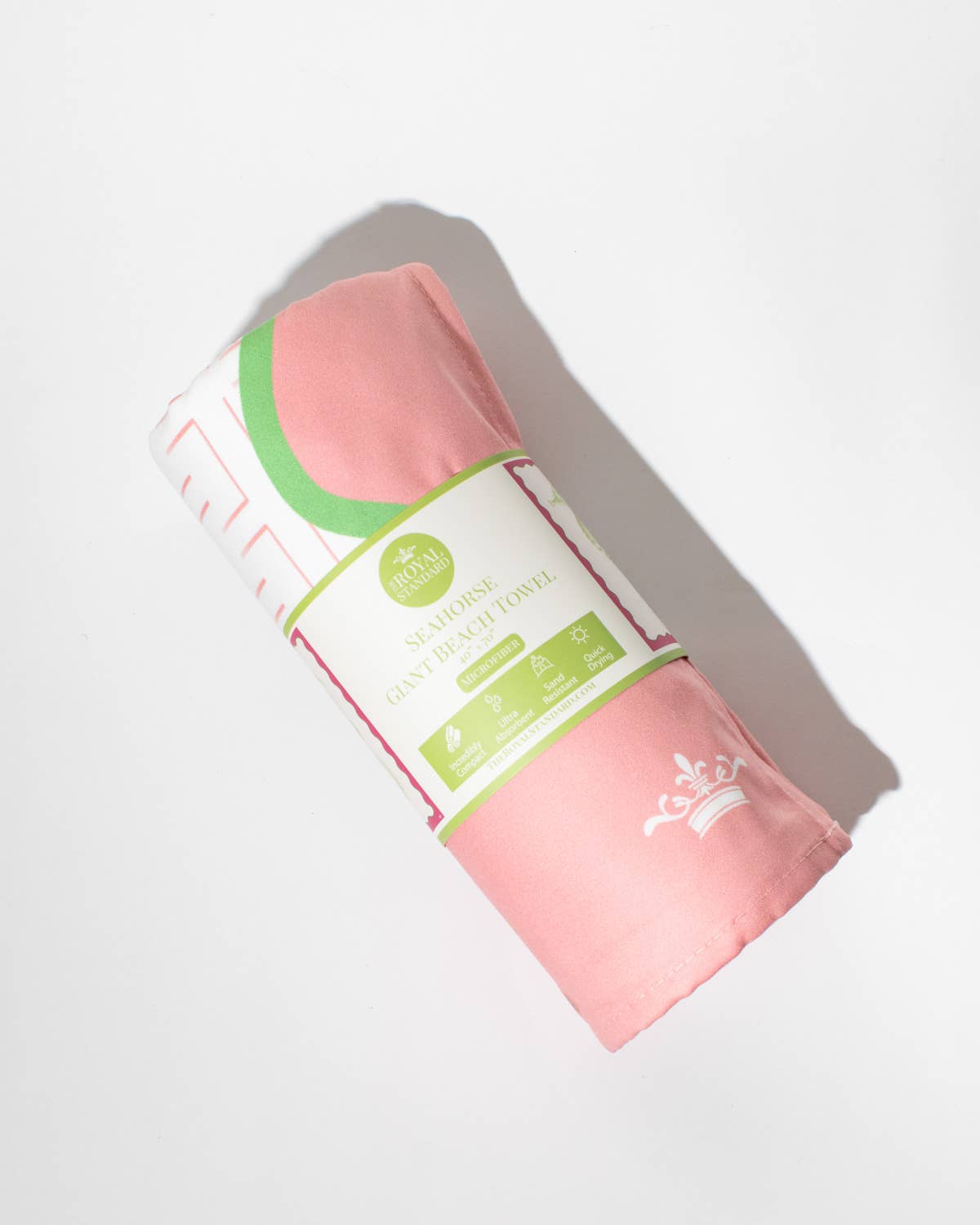 Seahorse Giant Beach Towel Pink/Green/White 40x70