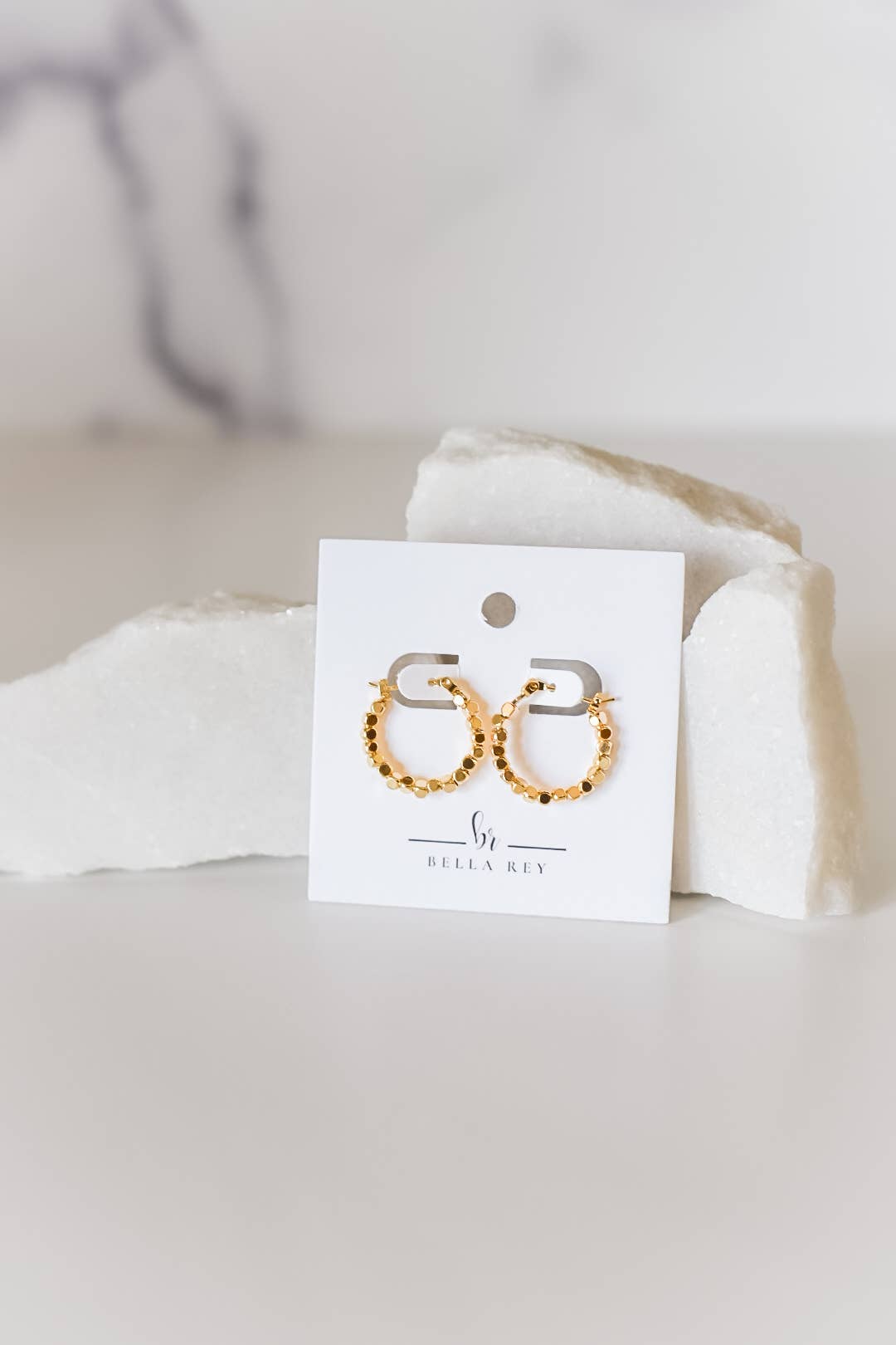 Hadley 18k gold plated hoop earrings-non tarnish
