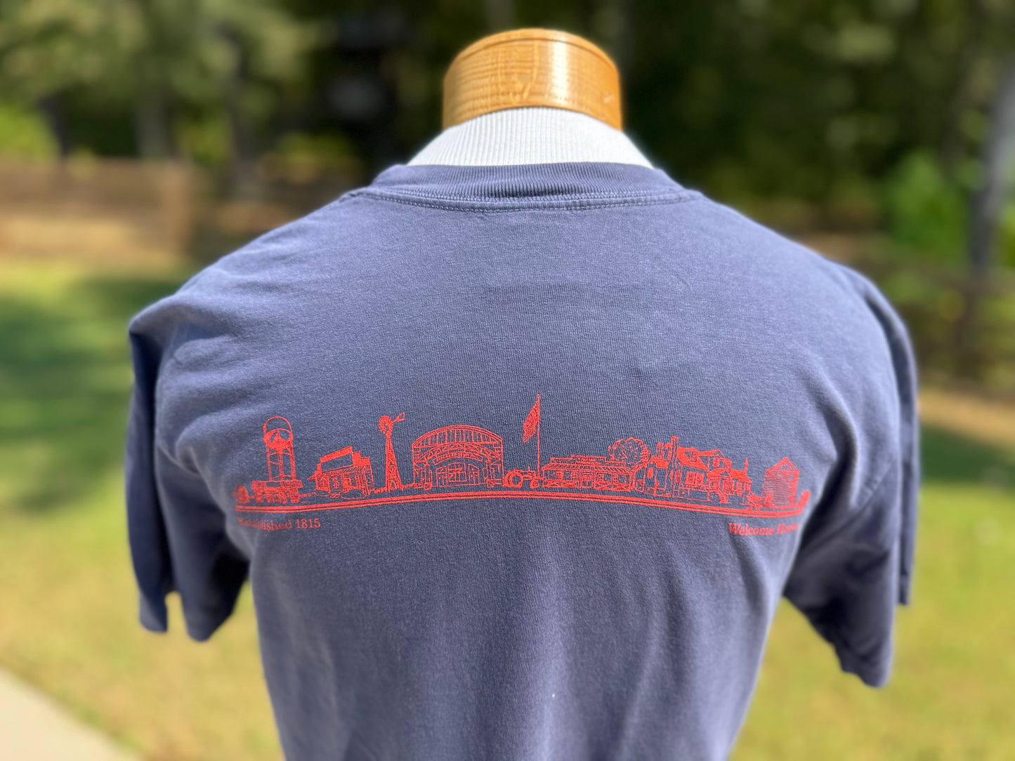 Pike Road Townscape Short Sleeved Shirt - Navy/Red