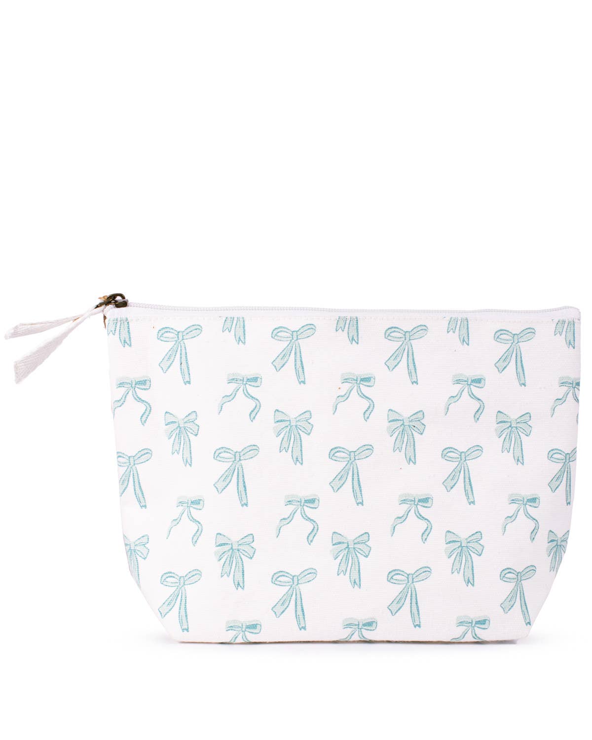 Hannah Bow Cosmetic White/Light Blue 10.25x6.75x3