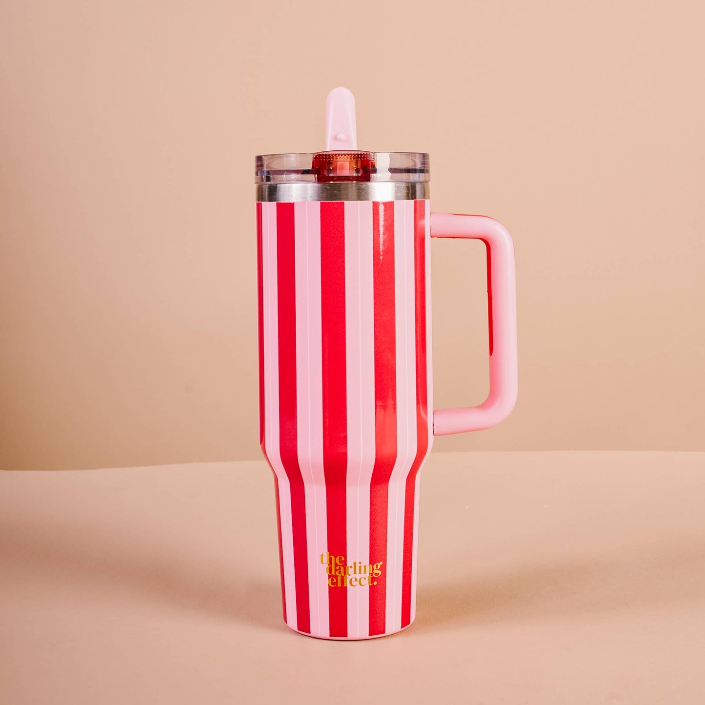 40 oz Lifestyle Flip Straw Tumbler-Peppermint Stripes