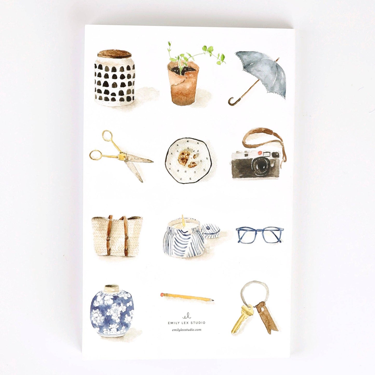 Softtouch Cover Notebook with Original Watercolor Artwork: Mugs