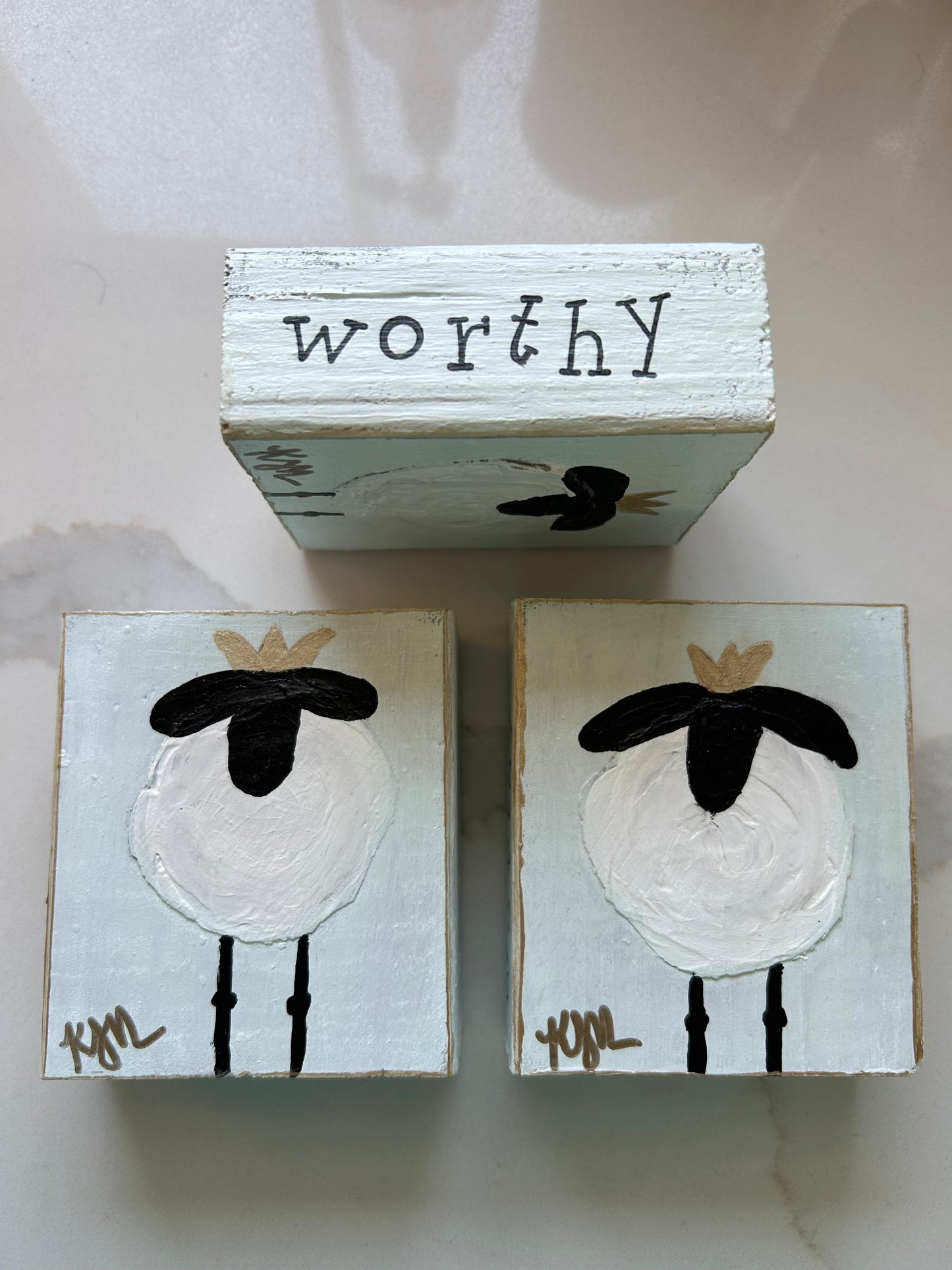 Textured Sheep Wood Block