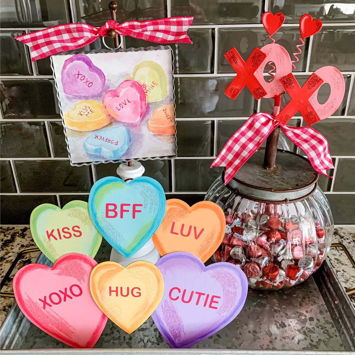 Mini art conversation hearts