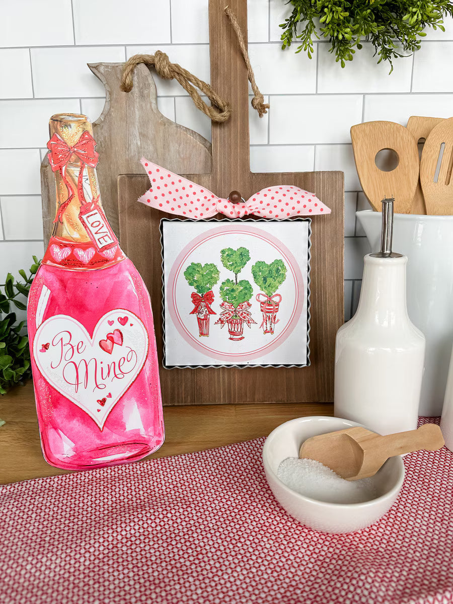 Mini art potted love topiaries