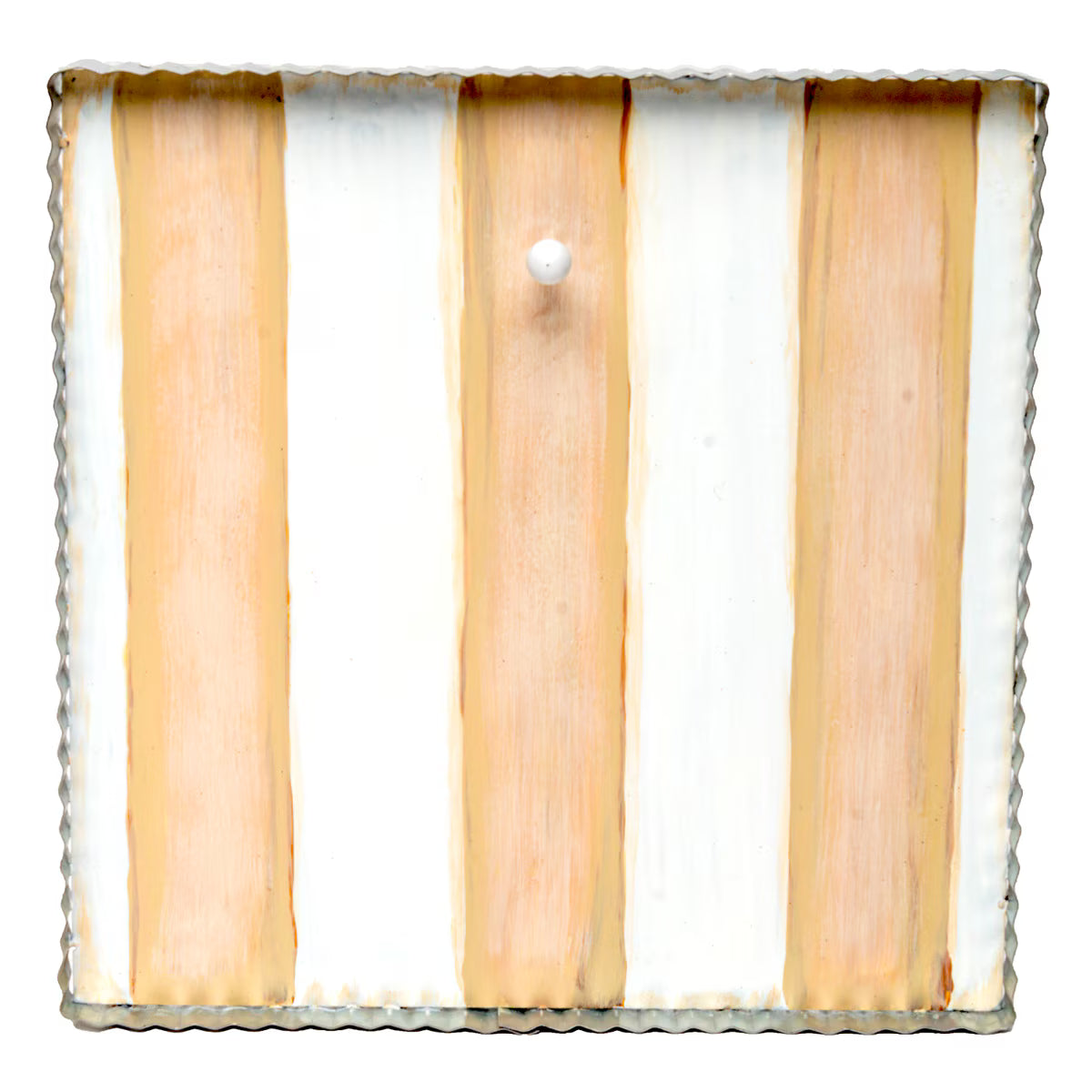 Cream and white striped display board