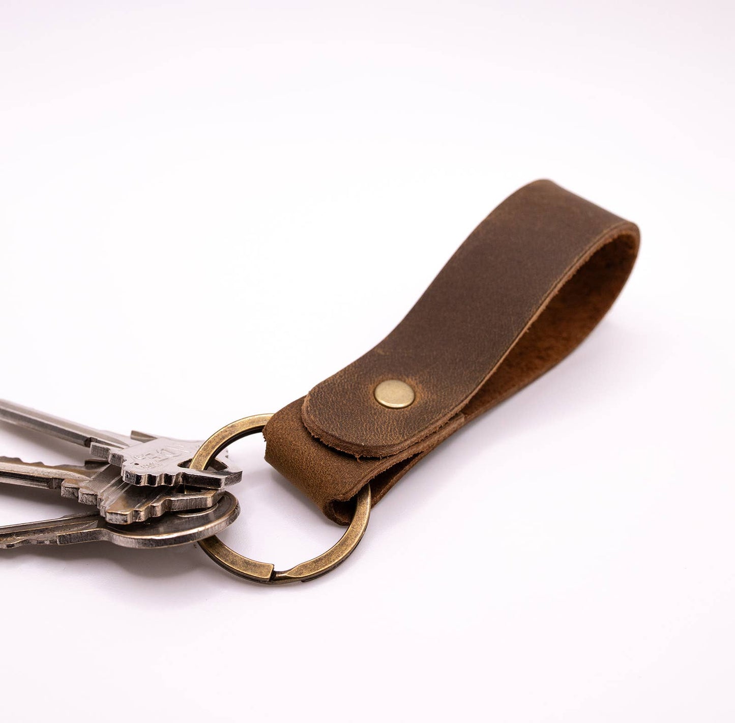 Leather Key Ring - Keychain: Folklore Brown