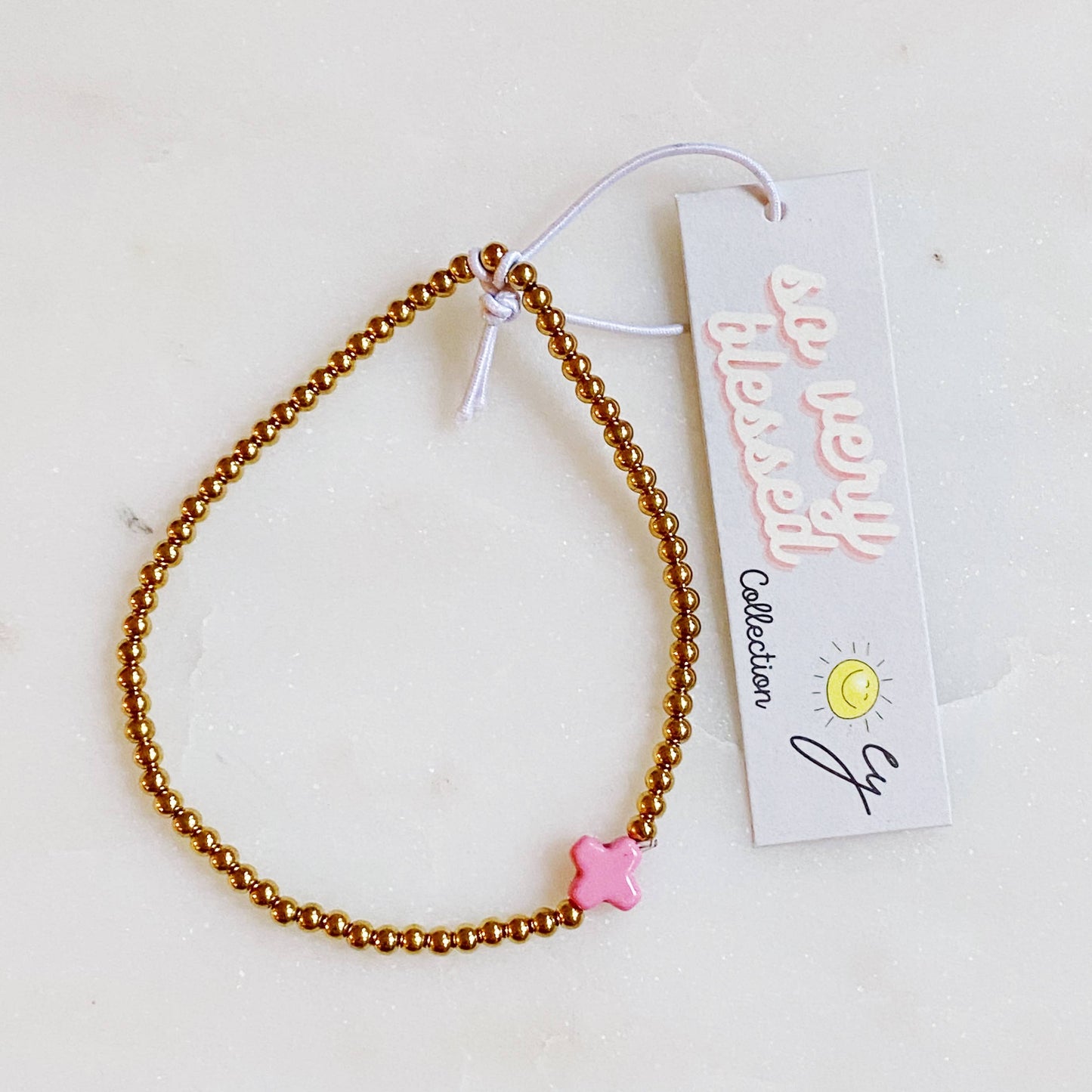 So Very Blessed Cross Bracelet: White