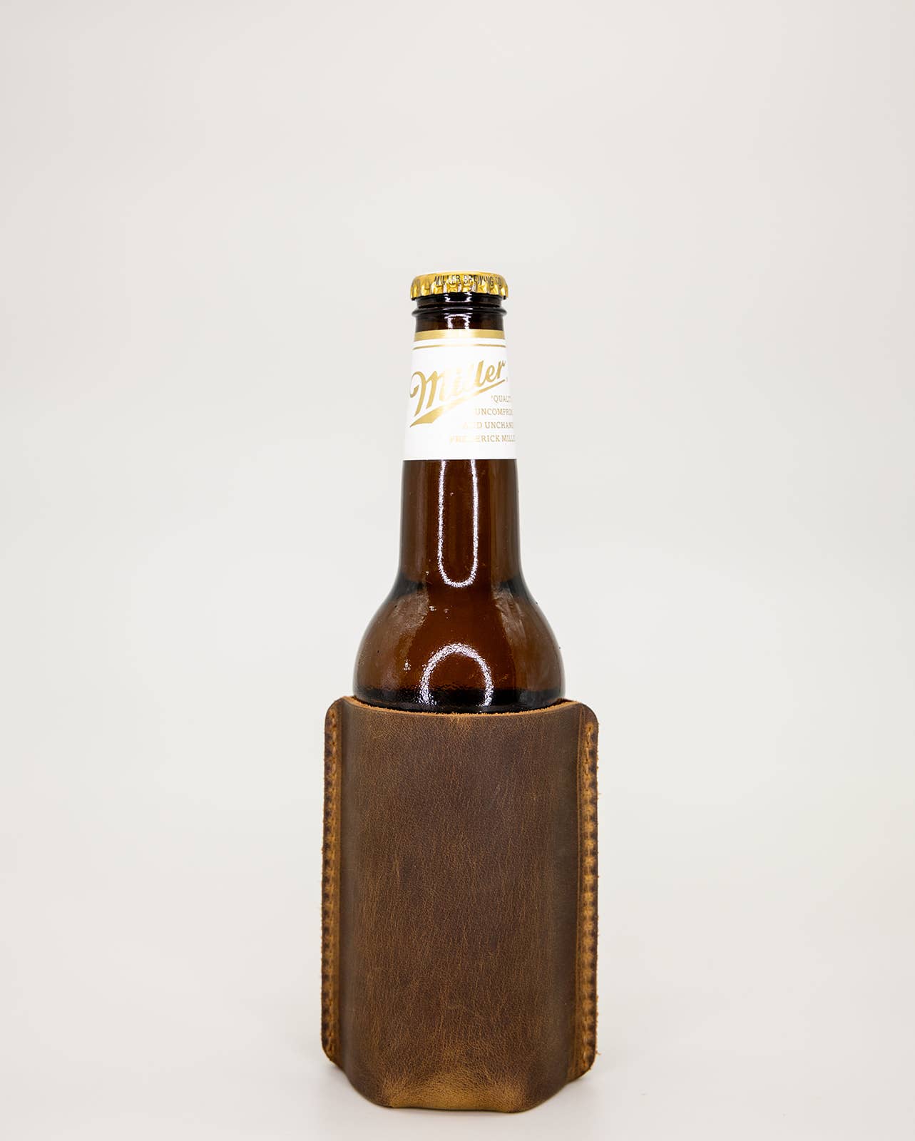 Leather Sewn Can Cooler: Can