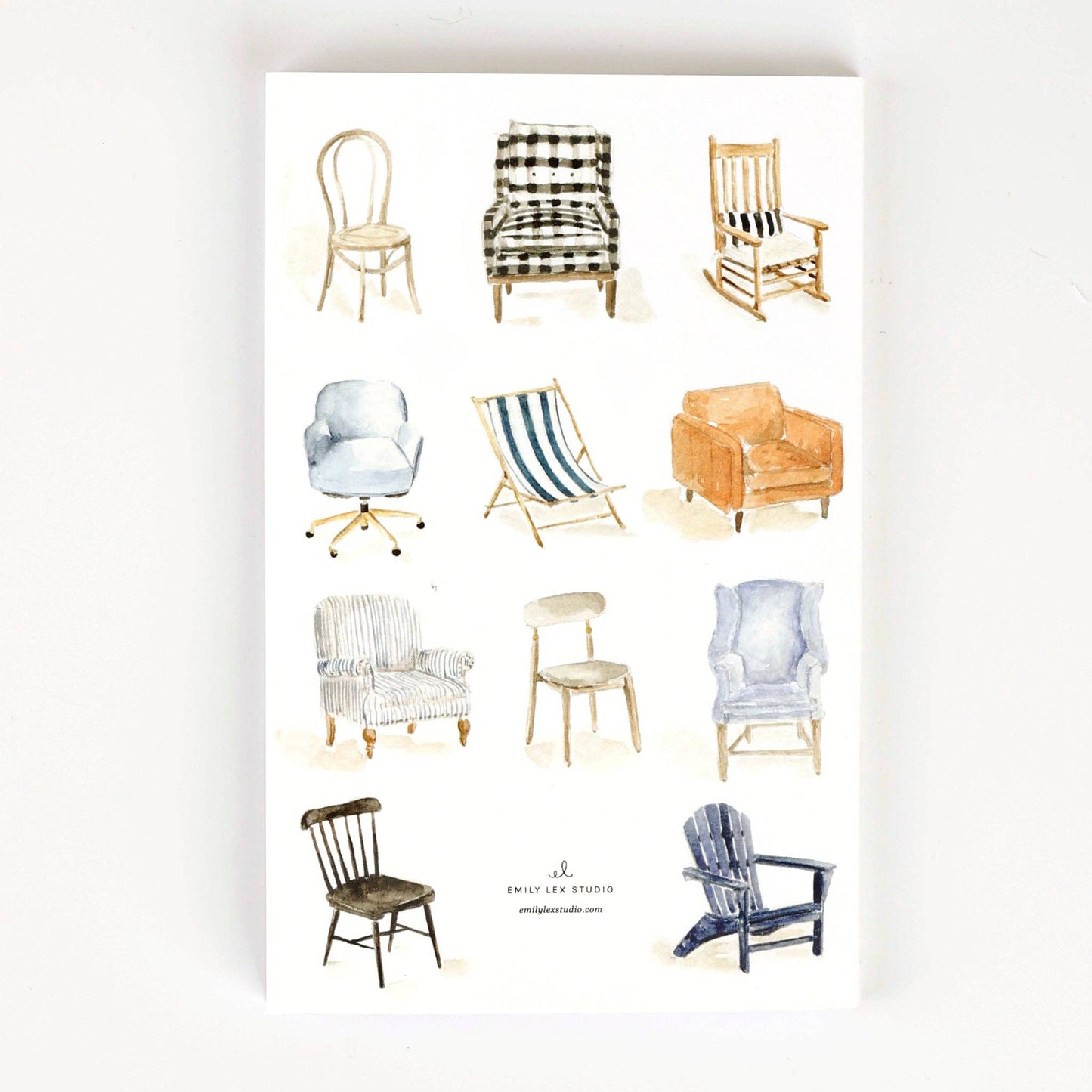 Softtouch Cover Notebook with Original Watercolor Artwork: Mugs