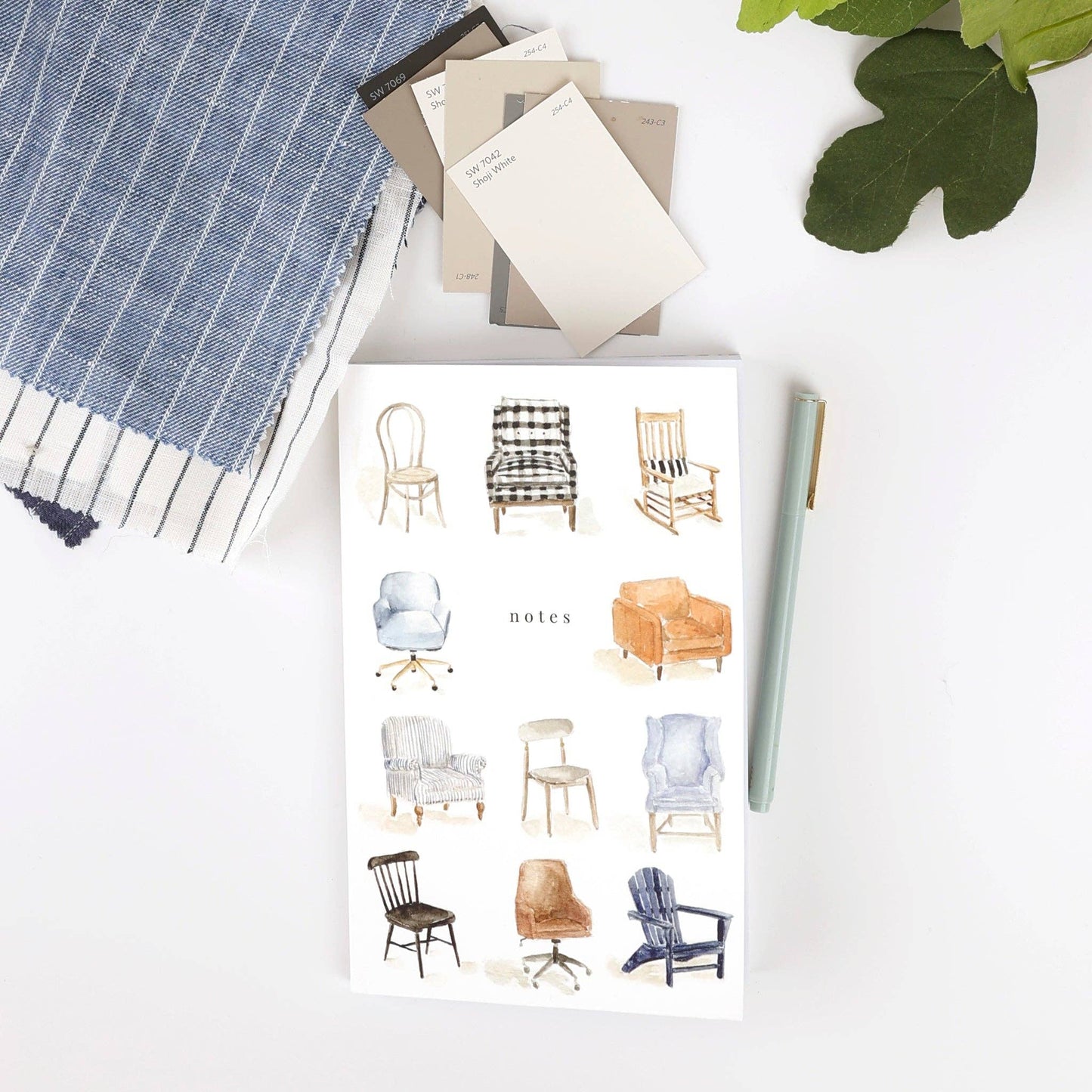 Softtouch Cover Notebook with Original Watercolor Artwork: Mugs
