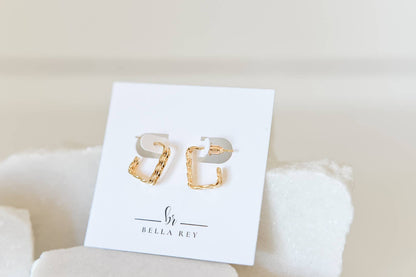The Garner hoop studs 18k | hypoallergenic