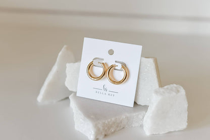 Indy 18k gold plated chunky hoops -earrings- hypoallergenic