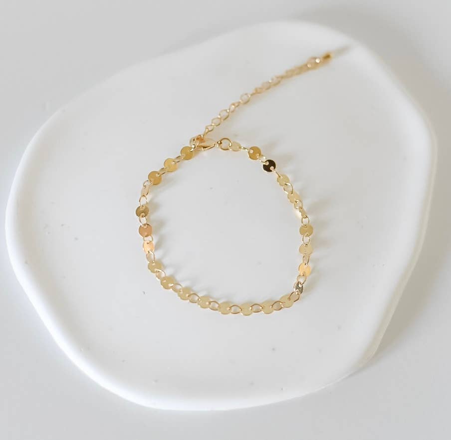 Beckett bracelet | gold disc chain | 18k gold plated