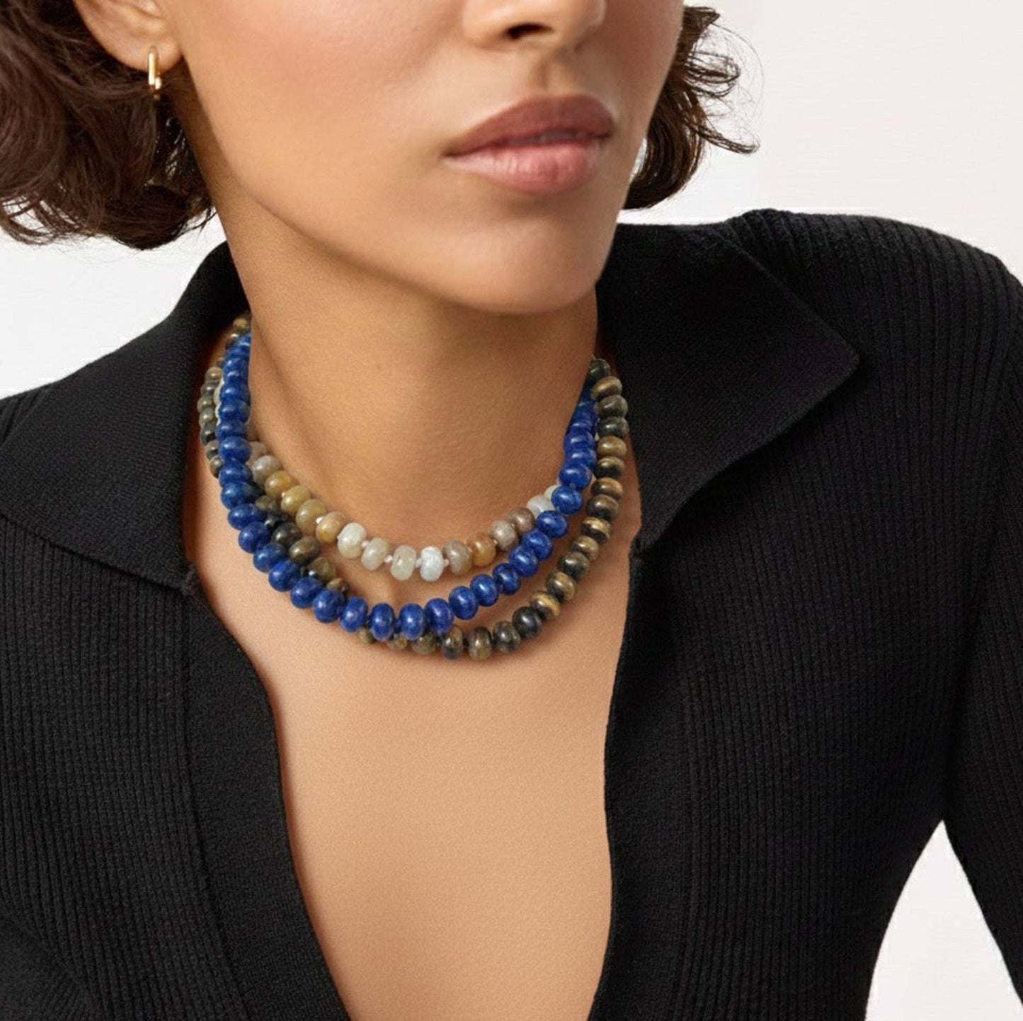 Refined Stone Bead Necklace – Timeless Everyday Accent: Lapis Blue