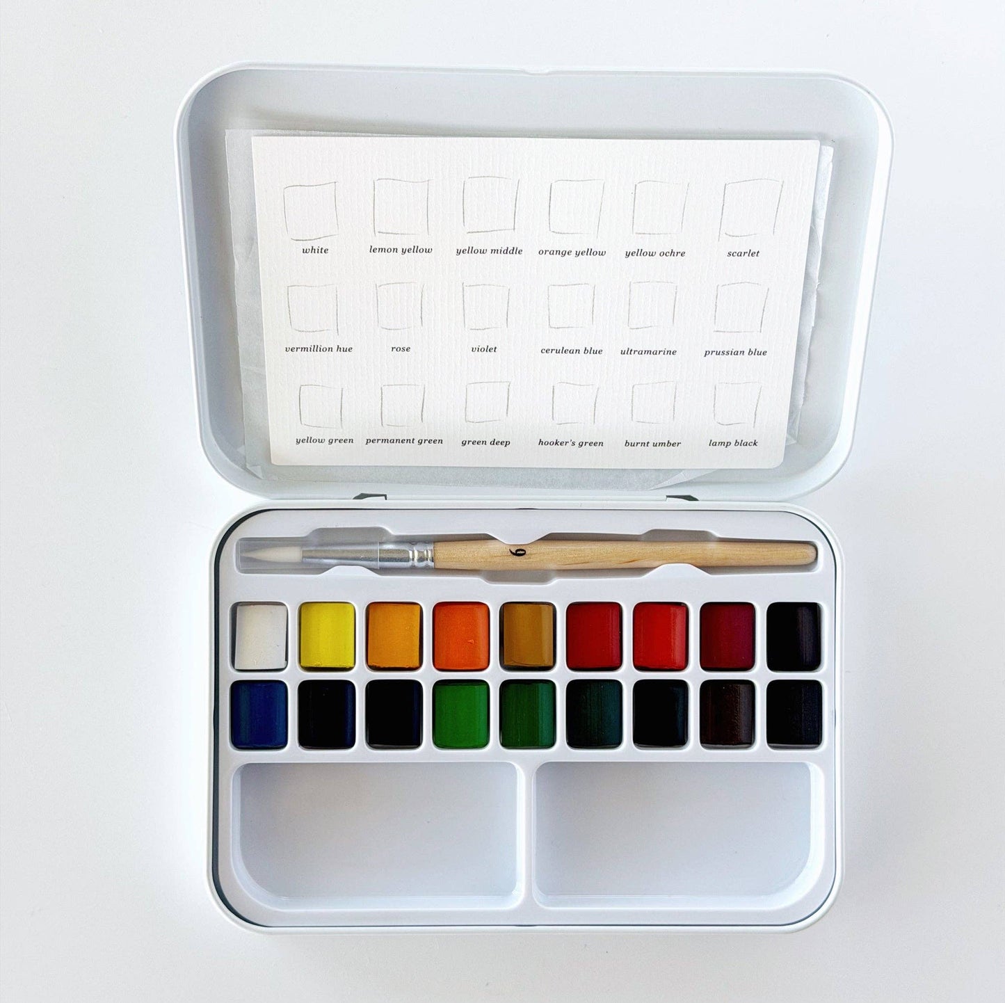 Watercolor paint set 18 colors with brush