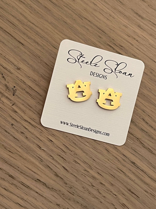 Classic Auburn Gold Stud Earrings- PERFECT Auburn Gift