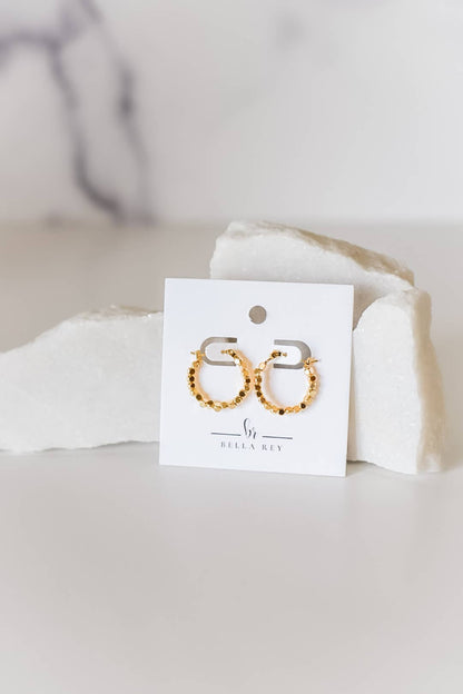 Hadley 18k gold plated hoop earrings-non tarnish