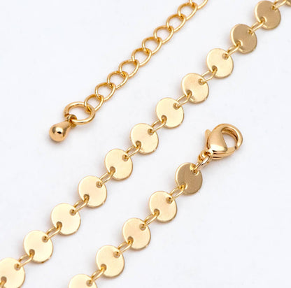 Beckett bracelet | gold disc chain | 18k gold plated
