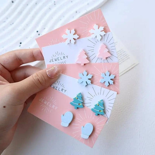 Classics Holiday Stud Earrings: Green Blue Tree