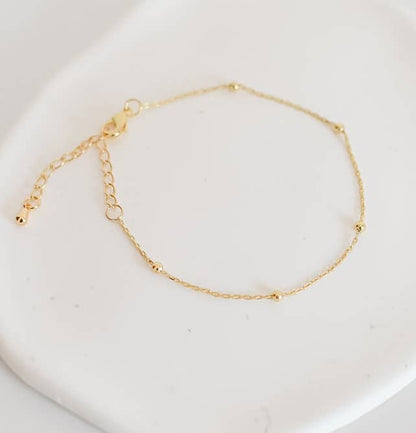 Leya bracelet | satelite chain | 18k gold plated