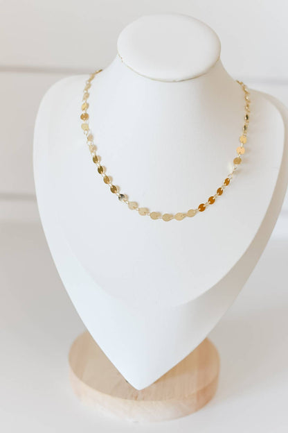 Beckett disc necklace 18k gold plated