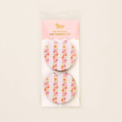 On the Road Car Coaster Set-Petal Parade Pink
