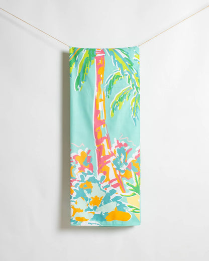Caribbean Palm Giant Beach Towel    Aruba Blue/Multi    40x70