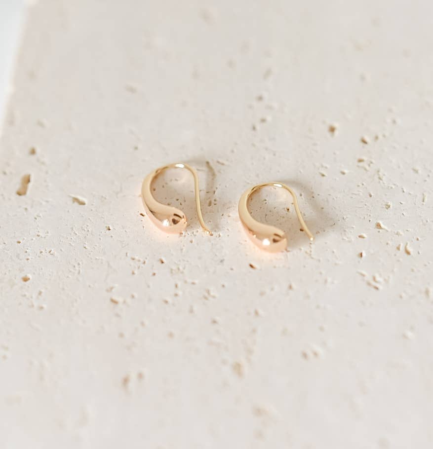 Aspen teardrop hoops 18k gold plated earrings- non tarnish