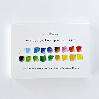 Watercolor paint set 18 colors with brush