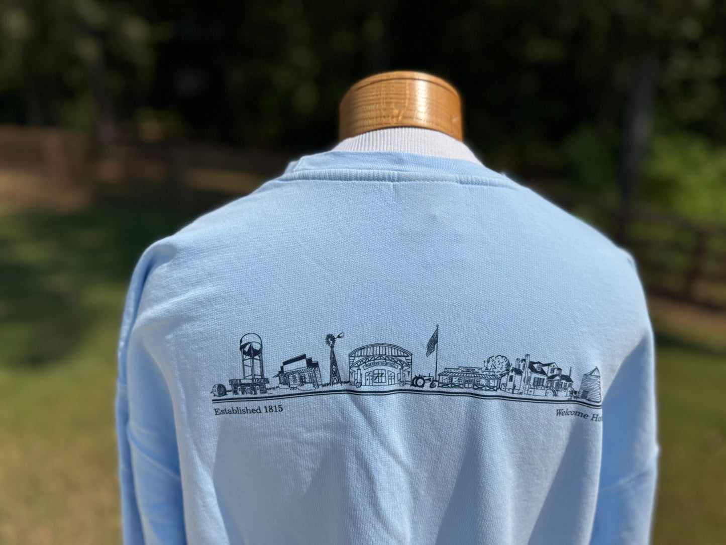 Pike Road Townscape Comfort Colors Sweatshirt - Hydrangea/Navy
