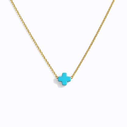 So Very Blessed Cross Necklace – Waterproof Gold Chain: Pink