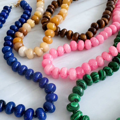 Refined Stone Bead Necklace – Timeless Everyday Accent: Pink Jade