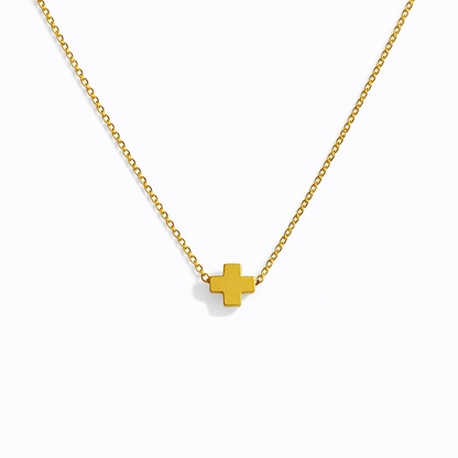 So Very Blessed Cross Necklace – Waterproof Gold Chain: Blue