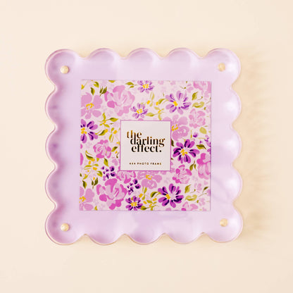 Square Scalloped Acrylic Frame-Purple