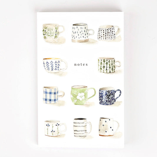 Softtouch Cover Notebook with Original Watercolor Artwork: Mugs