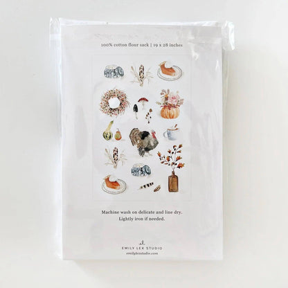 Thanksgiving cotton flour sack tea towel