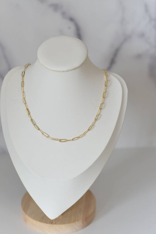 Karleigh paperclip necklace 18k gld plated | small