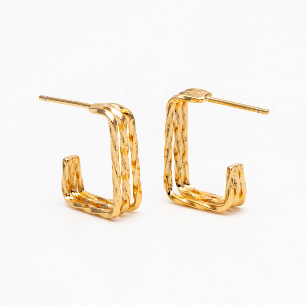 The Garner hoop studs 18k | hypoallergenic