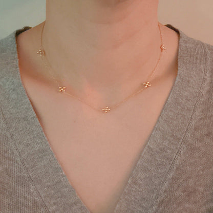 Dot Dot Golden Cross Necklace