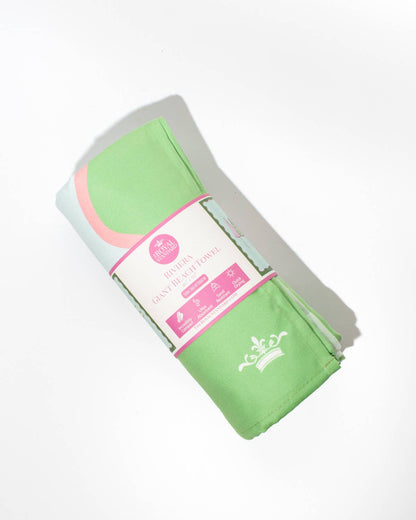 Riviera Giant Beach Towel    Blue/Green/Pink    40x70