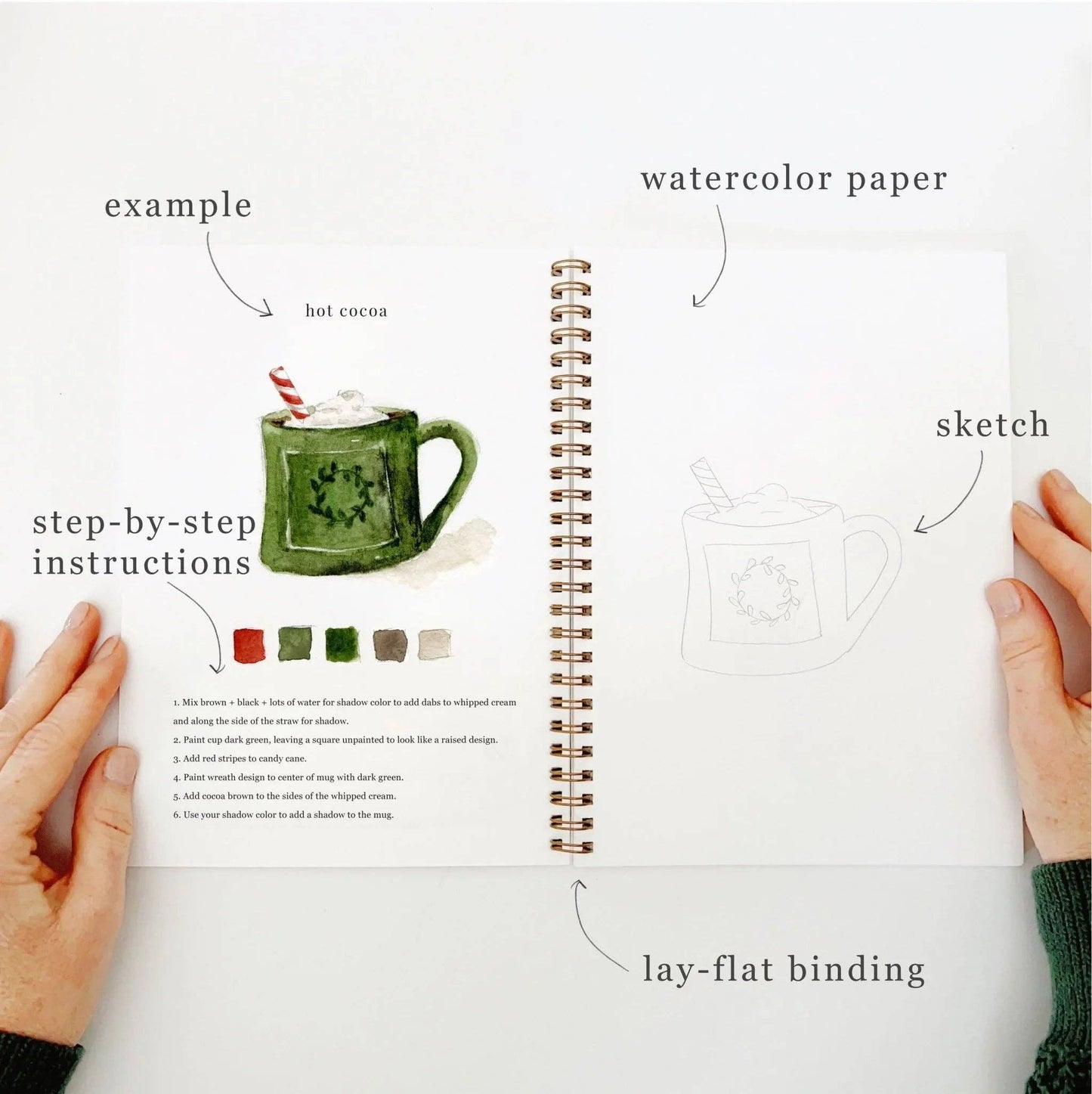 Christmas watercolor workbook
