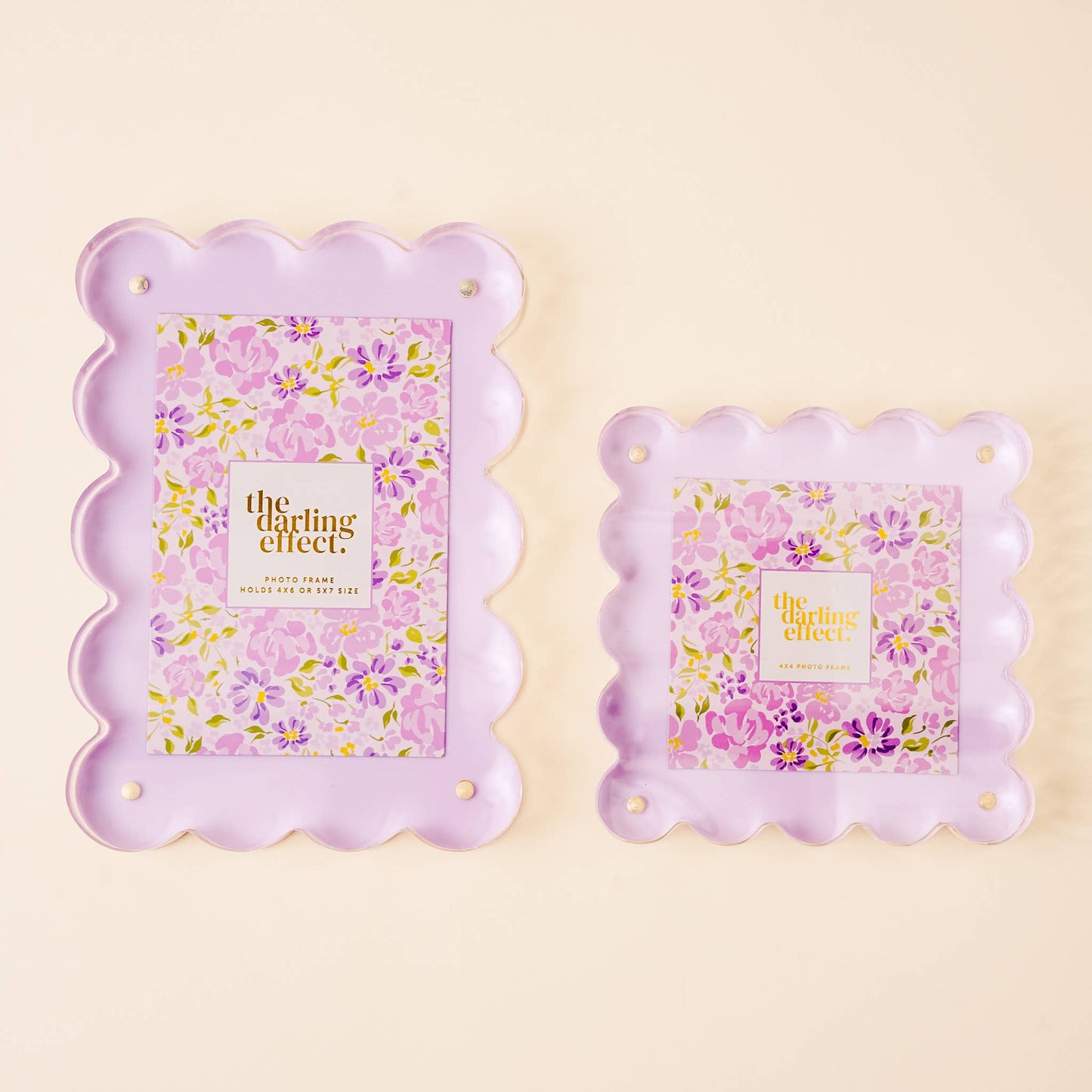 Square Scalloped Acrylic Frame-Purple