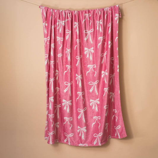 Hannah Bow Throw   Pink   50x60