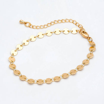 Beckett bracelet | gold disc chain | 18k gold plated