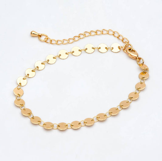 Beckett bracelet | gold disc chain | 18k gold plated
