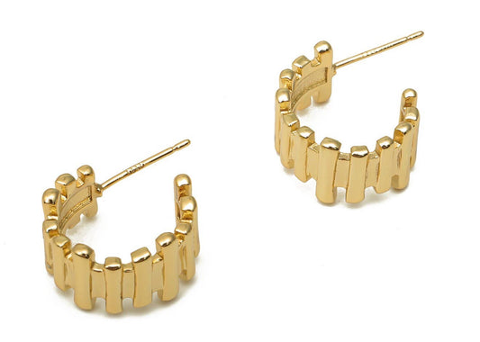 Madison gold plated hoop studs | 18k gold
