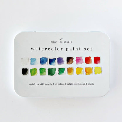 Watercolor paint set 18 colors with brush