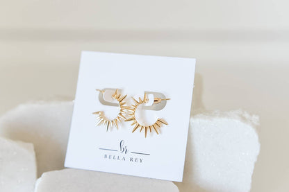 Mikel 18k gold stud earrings-non tarnish-hypoallergenic